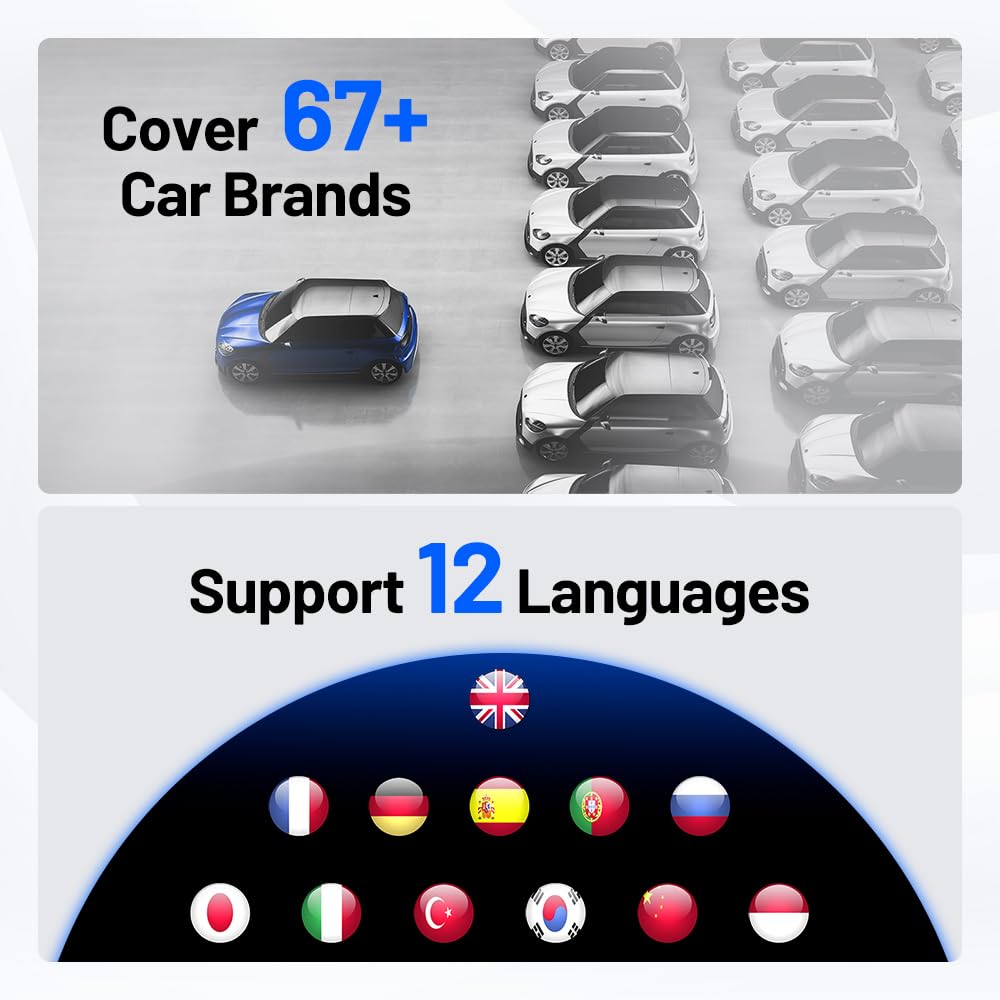 TOPDON ArtiDiag 500 OBD2 Diagnosegerät Auto,4 Systemdiagnose/6 Service Funktionen/10 OBD2 Funktionen/Auto VIN, KFZ Fehlerauslesegerät für Motor/ABS/SRS/Getriebe, lebenslang Software-Update