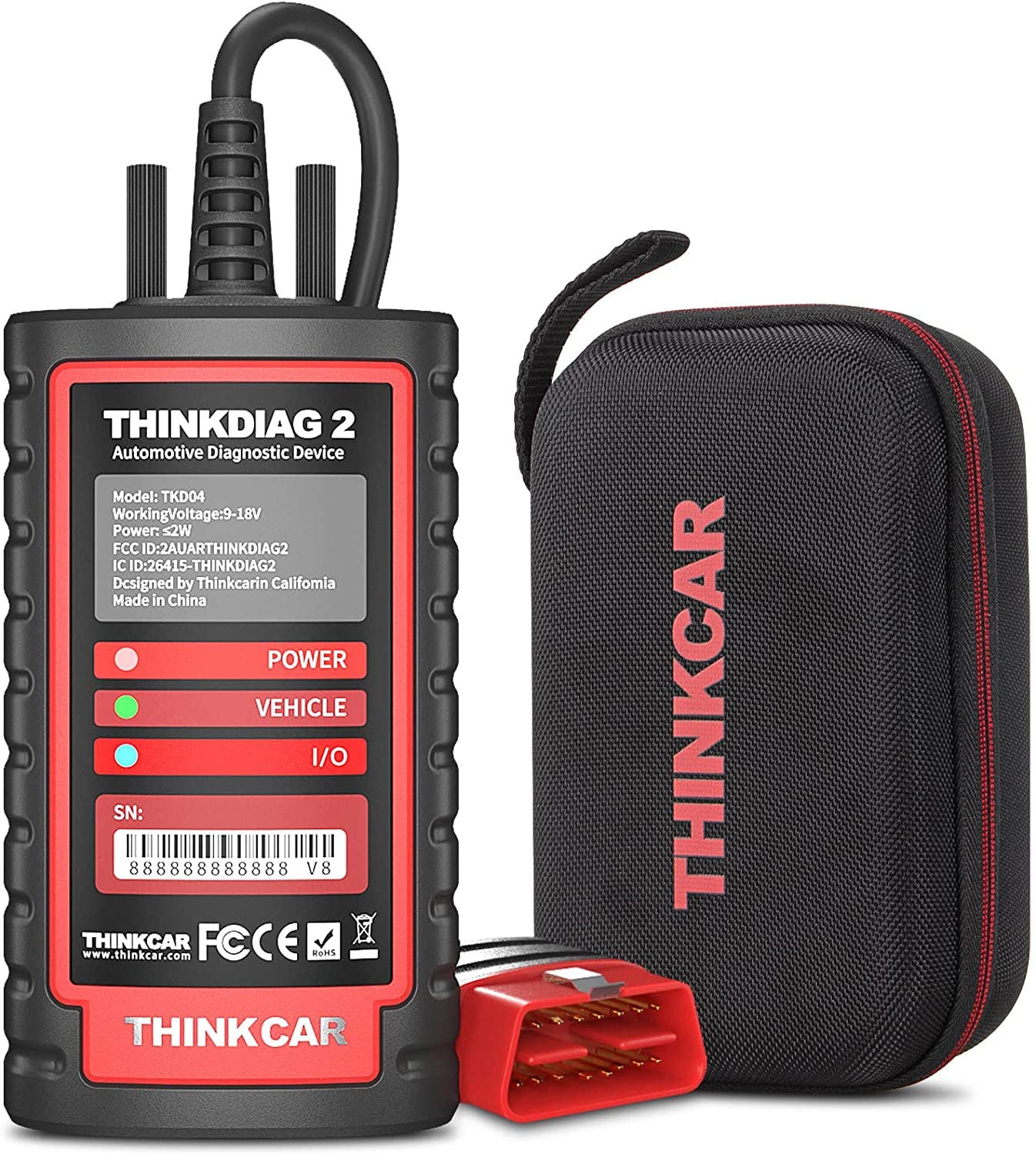 thinkcar obd2 DiagnosegerĂ€t,ThinkDiag 2 Bluetooth OBD2 Diagnose Scanner fĂŒr Alle Fahrzeuge mit 15 Reset Funktionen fĂŒr Alle System Diagnosen,Autodiagnose UnterstĂŒtzung OBDII/EOBD/CAN-FD ProtokollâŠ