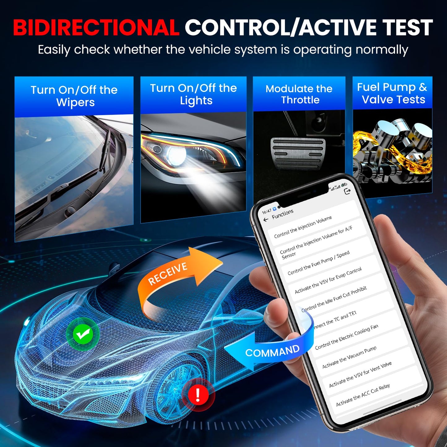 OBD2 Diagnosegerät Auto KINGBOLEN EDIAG Elite Alle System Scanner,Auto Auslesegerät mit 15 Resets und Aktiver Test, Diagnosegerät Bluetooth für iPhone & Android,FCA und Can FD,Lebenslange Updates.