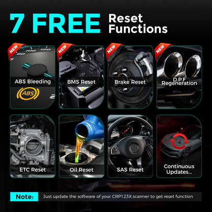 LAUNCH Globel CRP123X V2.0 obd2 Diagnosegerät KFZ-Codeleser für die ABS SRS Motor und Getriebe, 7 Rückstellfunktion, 10 OBD2-Funktionen, AUTOVIN, Lebenslanges kostenloses Update