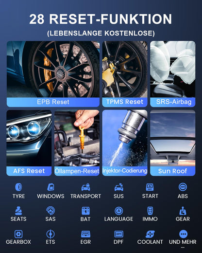 MUCAR OBD2 Diagnosegerät Für Alle Fahrzeuge,VO6 Diagnosegerät Auto Mit 28 Servicefunktionen & Alle Systemdiagnosen Für Immer Frei,Auslesegerät Auto Mit Bluetooth