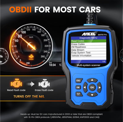 Ancel BM700 PRO OBD2 Diagnosegerät für BMW/für MINI/für RR, AutoVIN, Vollständige System Fahrzeug Diagnose CBS Öl EPB SAS BMS EGS DPF Regeneration zurücksetzen