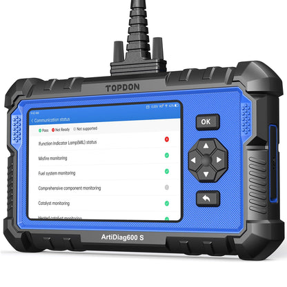 TOPDON AD600S OBD2 Diagnosegerät Auto,4 Systemdiagnosen für ABS SRS Motor und Getriebe, 9 Servicefunktionen für Öl/BMS/ABS/DPF/TPMS/SAS/Bremsen-Resets/Drosselklappenanpassung/Injektorcodierung