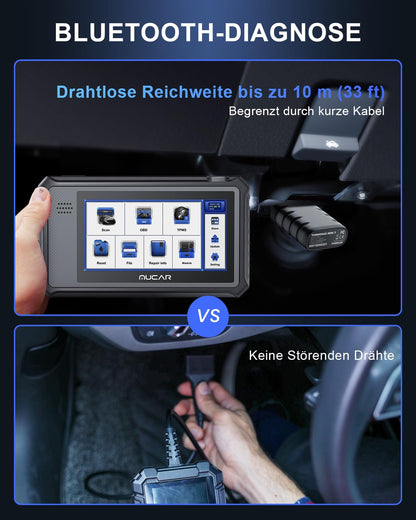 MUCAR OBD2 Diagnosegerät Für Alle Fahrzeuge,VO6 Diagnosegerät Auto Mit 28 Servicefunktionen & Alle Systemdiagnosen Für Immer Frei,Auslesegerät Auto Mit Bluetooth