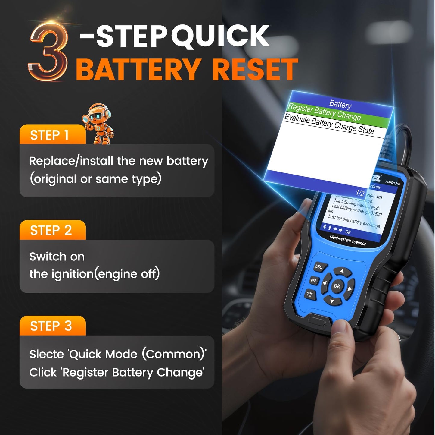 Ancel BM700 PRO OBD2 Diagnosegerät für BMW/für MINI/für RR, AutoVIN, Vollständige System Fahrzeug Diagnose CBS Öl EPB SAS BMS EGS DPF Regeneration zurücksetzen