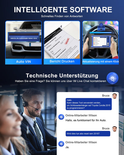 OBD2 Diagnosegerät, MUCAR VO7 Diagnosegerät Auto Mit Volle Systemdiagnose+28 Reset-Funktion, Auto Diagnosegerät Für BI-Direktionale Steuerung/Aktives Testen/ECU-Kodierung, 3 Jahre Kostenlose Updates