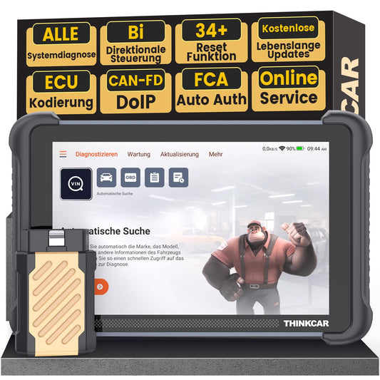 OBD2 Diagnosegerät, ThinkScan 689BT Diagnosegerät Auto Mit 34+ Reset-Funktion Und Volle Systemdiagnose, Auslesegerät Auto Für Aktives Testen/ECU-Codierung/BI-Direktionale Steuerung/CANFD&DoIP
