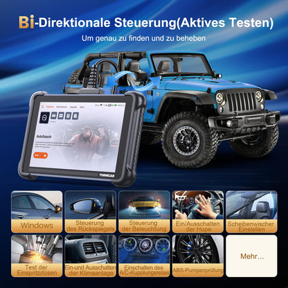 OBD2 Diagnosegerät, ThinkScan 689 Diagnosegerät Auto Mit 34 Reset-Funktion + Volle Systemdiagnose, Auslesegerät Auto Für Aktives Testen/Erweiterte ECU-Codierung/BI-Direktionale Steuerung
